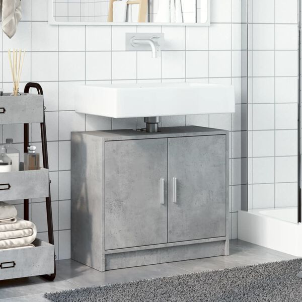 vidaXL Sink Cabinet Concrete Grey Engineered Wood Medium Sink Cabinet