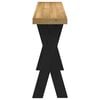 vidaXL Console Table Natural, Black Solid Pine Wood Slim, Narrow Durable