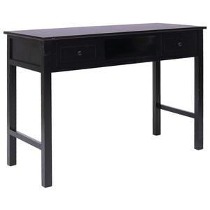 vidaXL Desk Black Paulownia wood Medium Desk Rectangular Vintage