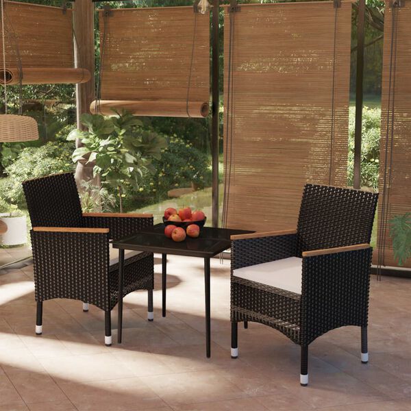 vidaXL Garden Dining Set Black