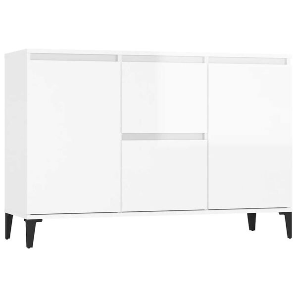 vidaXL Sideboard High Gloss White 40.2"x13.8"x27.6" Engineered Wood