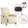 vidaXL Electric Recliner Chair Cream Fabric (100% polyester), metal, plywood