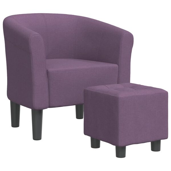 vidaXL Tub Chair Purple Fabric (100% polyester), pinewood, plywood, plastic