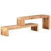 vidaXL TV Cabinet Natural Wood Solid Acacia Wood Adjustable Length