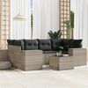 vidaXL Garden Sofa Set Light Grey PE Rattan Large Modular