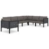 vidaXL Garden Lounge Set Gray Poly Rattan Large Modular Stylish