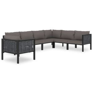 vidaXL Garden Lounge Set Gray Poly Rattan Large Modular Stylish