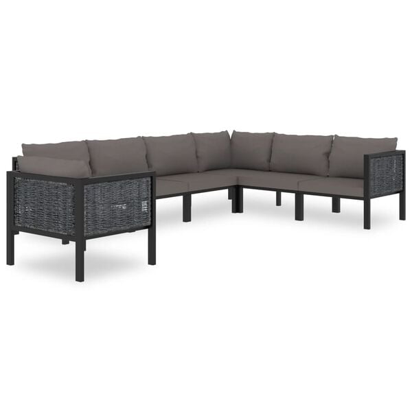 vidaXL Garden Lounge Set Gray Poly Rattan Large Modular Stylish