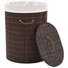 vidaXL Bamboo Laundry Bin Oval Dark Brown