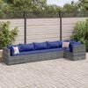 vidaXL Patio Lounge Set Grey PE rattan Large Modular