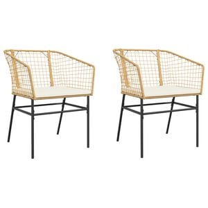 vidaXL Garden Chair Brown PE rattan Standard Ergonomic Garden Chair
