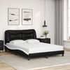 vidaXL Bed Frame Black and White Faux Leather 47.2 x 78.7 in Bed Frame
