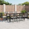 vidaXL Garden Dining Set Black, Cream White