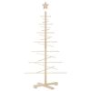 vidaXL Wooden Christmas Tree Natural Wood Solid Pine Wood Small
