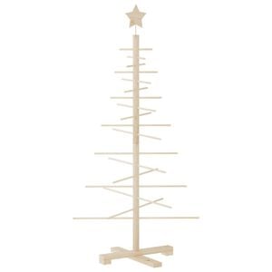 vidaXL Wooden Christmas Tree with Stand Brown 49.21 in Bamboo
