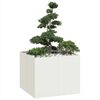 vidaXL Planter White Cold-rolled steel Large Durable Planter Square