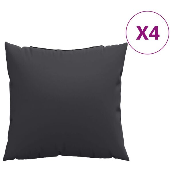 vidaXL Sofa Cushion Set of 4 Black Polyester Medium
