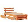 vidaXL Bed Frame Wax Brown 35.43 x 78.74 in Solid Pine Wood