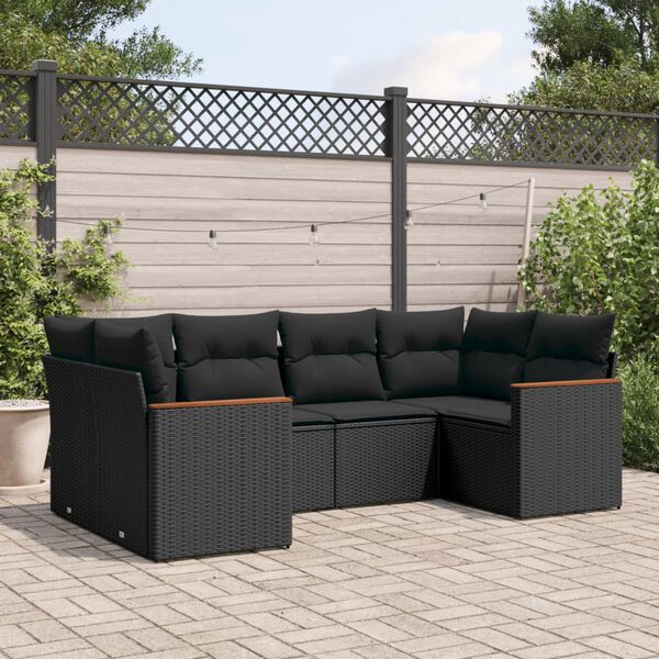 vidaXL Garden Sofa Set Black