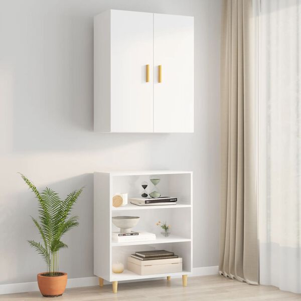 vidaXL Hanging Wall Cabinet High gloss white Engineered wood