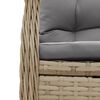 vidaXL 3 Piece Patio Dining Set with Cushions Beige Poly Rattan