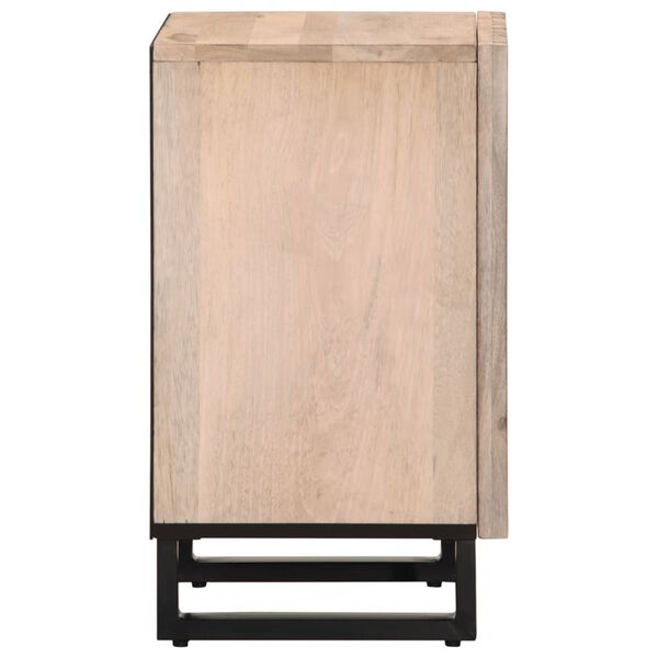 vidaXL Bathroom Cabinet Bleached Brown Solid Mango Wood, Steel Medium