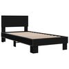 vidaXL Bed Frame Black Engineered wood, metal, plywood Twin Durable