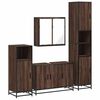 vidaXL Bathroom Furniture Set Brown Oak Engineered Wood, Metal Large
