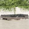vidaXL Garden Lounge Set Grey PE rattan, powder-coated steel Large
