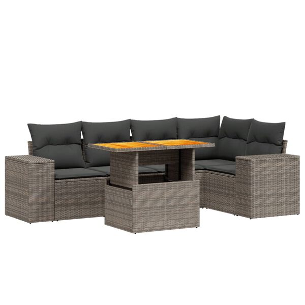 vidaXL Garden Sofa Set Grey