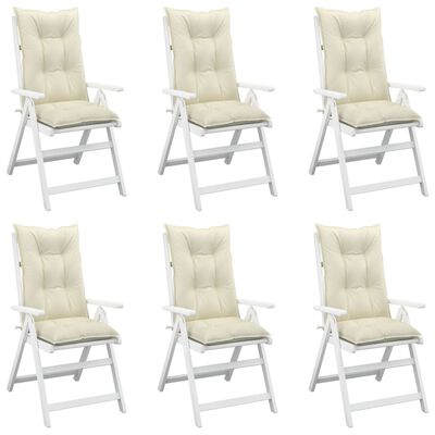vidaXL Garden Chair Cushions 6 pcs Cream 47.2"x19.7"x2.8"