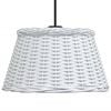 vidaXL Ceiling Lamp Shade White Wicker, iron Large Decorative Inlays