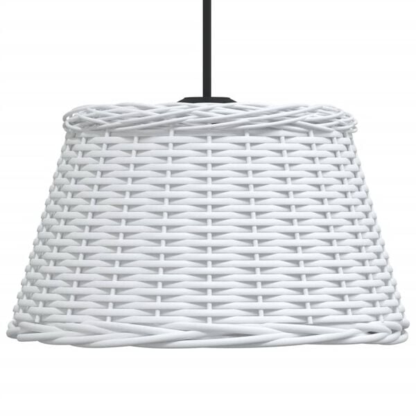 vidaXL Ceiling Lamp Shade White Wicker, iron Large Decorative Inlays