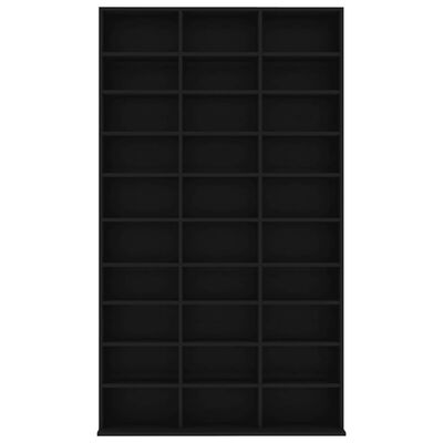 vidaXL CD Cabinet Black 40.2"x9.1"x69.9" Chipboard