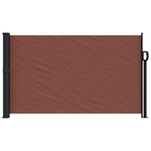 vidaXL Retractable Side Awning Brown 100% polyester with PU coating