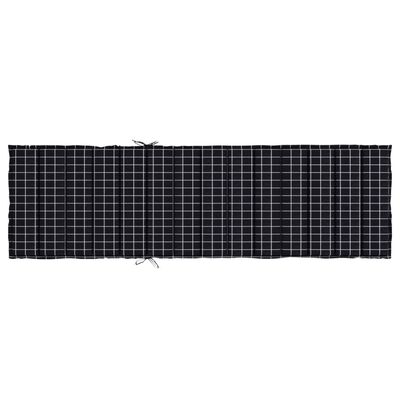 vidaXL Sun Lounger Cushion Black Check Pattern Oxford Fabric