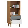 vidaXL Bookcase Brown Solid pine wood with UV varnish finish Medium