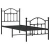 vidaXL Bed Frame Black Powder-Coated Steel Small Single Durable