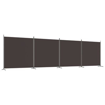 vidaXL 4-Panel Room Divider Brown 274.8"x70.9" Fabric
