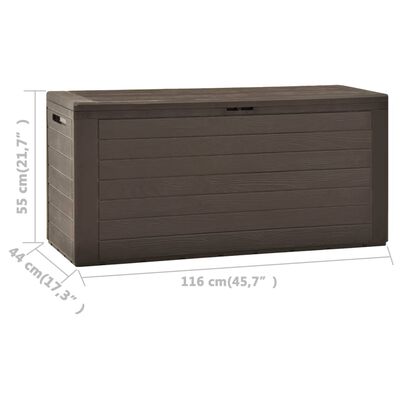vidaXL Patio Storage Box Brown 45.7"x17.3"x21.7"