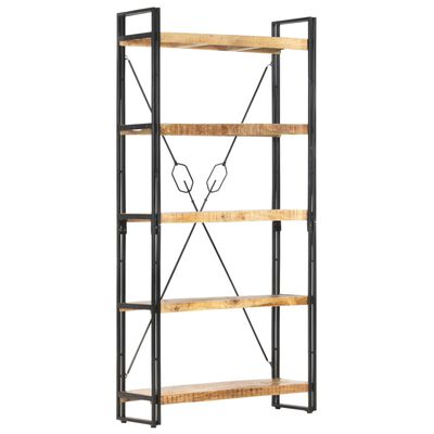 vidaXL 5-Tier Bookcase 35.4"x11.8"x70.9" Solid Mango Wood