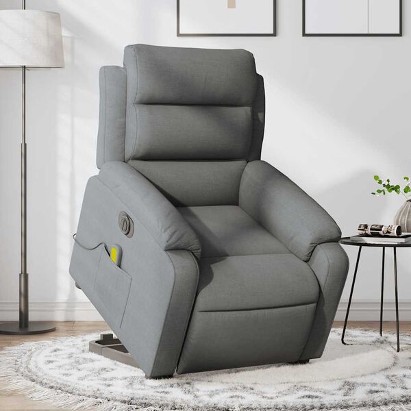 vidaXL Electric Stand Up Massage Recliner Chair Dark Gray