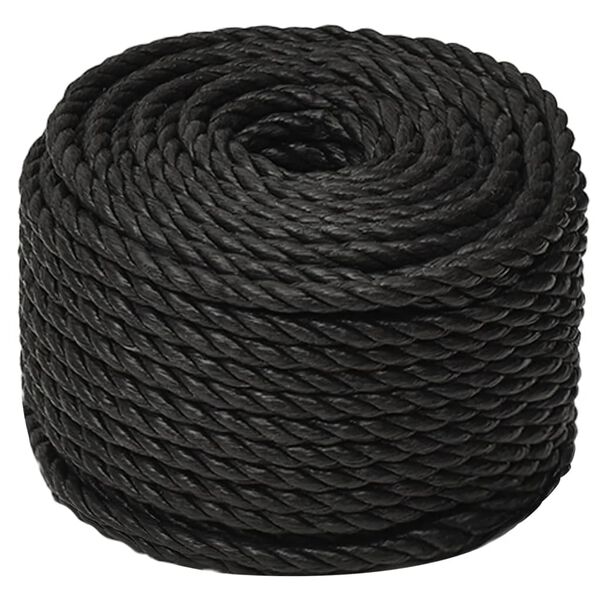 vidaXL Work Rope Black 0.47 " 164.0 ' Polypropylene