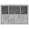 vidaXL Sideboard Set of 3 Concrete grey Engineered wood, glass Large
