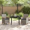 vidaXL Garden Dining Set 3 pcs Gray poly rattan