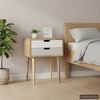 vidaXL Bedside Cabinet Brown and Multicolour Solid Mango Wood