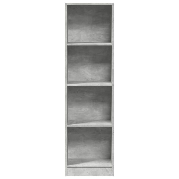 vidaXL Bookcase Concrete Gray Engineered Wood Tall Storage Bookcase