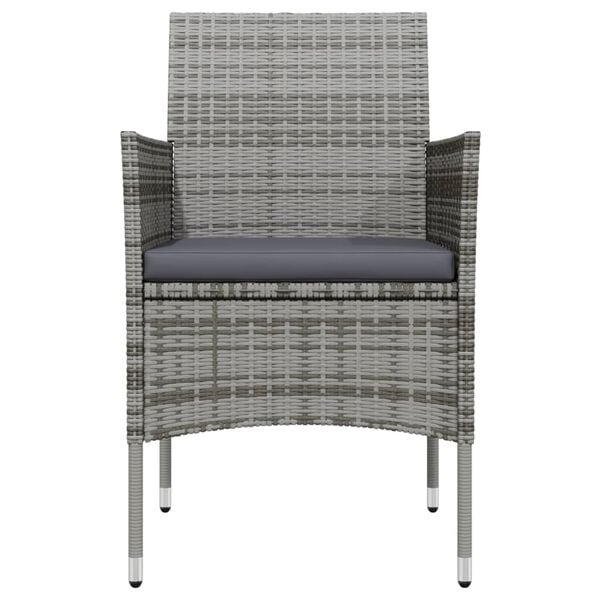 vidaXL Garden Dining Set Grey and Black