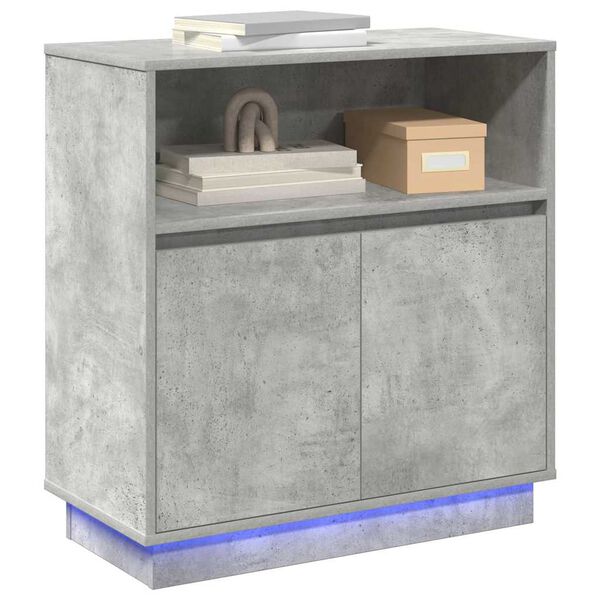 vidaXL LED Sideboard Concrete grey 27.95 x 13.58 x 29.53 in