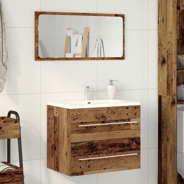 vidaXL Bathroom Sink Cabinet Old wood Engineered wood Medium